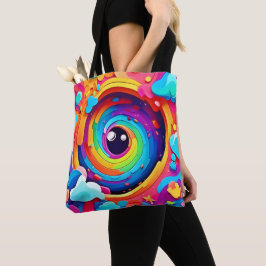 想像のカラフル渦 トートバッグ