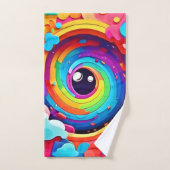 想像のカラフル渦 バスタオルセット (ハンドタオル)