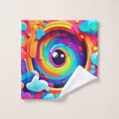 想像のカラフル渦 バスタオルセット (ウォッシュタオル)