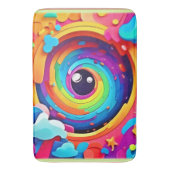 想像のカラフル渦 バスマット (正面縦)