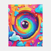 想像のカラフル渦 フリースブランケット (正面)