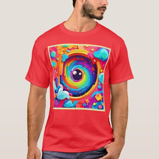想像のカラフル渦 Tシャツ (正面)