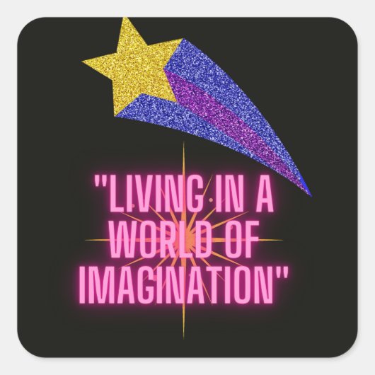 想像の世界で暮らす スクエアシール (正面)