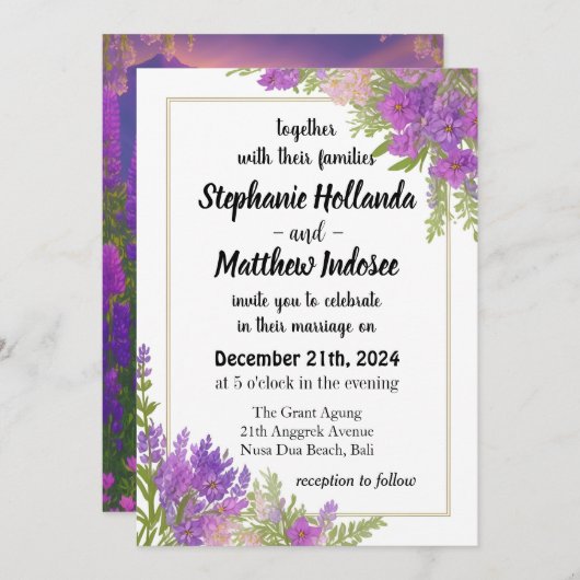 想像の幸福と新しい始まりとしてのルピネス 招待状 (正面/裏面)