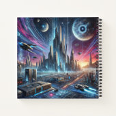 想像の未来: Sci-Fiノートパソコン ノートブック (裏面)