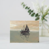 想像の船"帆船反射" C ポストカード (スタンド正面)