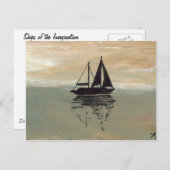 想像の船"帆船反射" C ポストカード (正面/裏面)