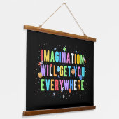 想像は至る所に及ぶ 吊り下げ型タペストリー (傾斜あり)