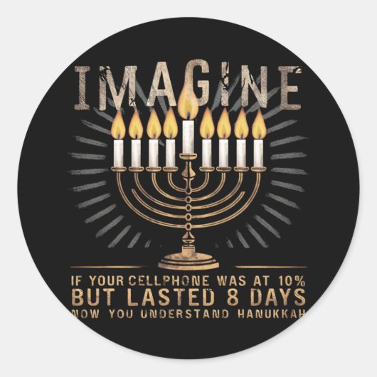 想像もしの携帯電話のハヌカー(ユダヤ教の祭り)は10% ラウンドシール (正面)