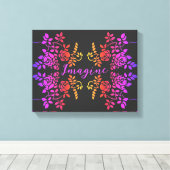 想像バラ花抽象芸術感動的語 キャンバスプリント (インサイチュ (ウッドフロア))