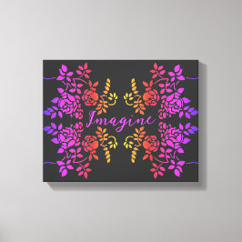 想像バラ花抽象芸術感動的語 キャンバスプリント