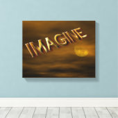 想像ファンタジームーンスカイ感動的 キャンバスプリント (インサイチュ (ウッドフロア))