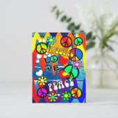 想像レトロ平和シンボル ポストカード (スタンド正面)