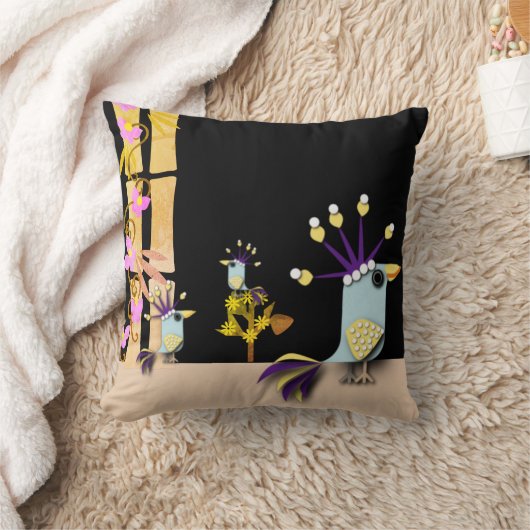 想像上おもしろいの鳥装飾用クッション クッション (ブランケット)