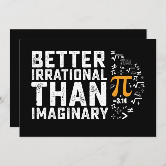 想像上のパイの日の数学よりも不合理な方が良い 招待状 (正面/裏面)