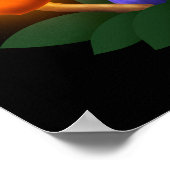 想像上の白いダッパーリングオレンジ&ブルーキノコ ポスター (角)