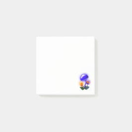 想像上の白いダッパーリングオレンジ&ブルーキノコ ポストイット