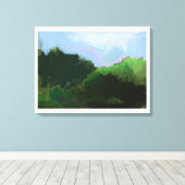 想像上の緑の山 キャンバスプリント (インサイチュ (ウッドフロア))
