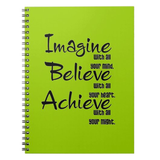 想像信じ心のハートで達成 ノートブック (正面)