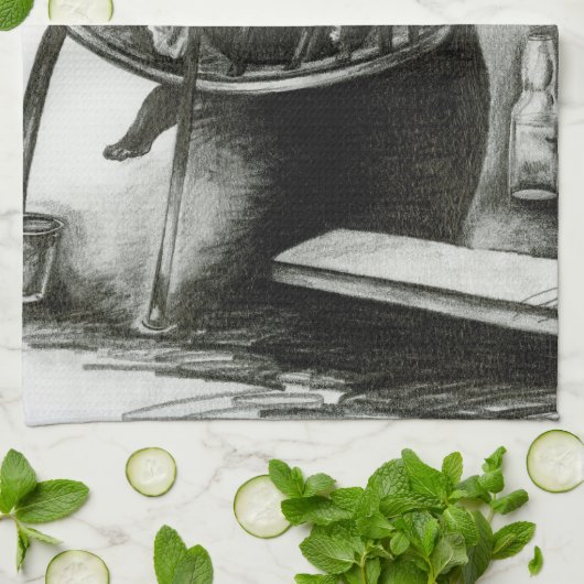 想像力が私の現実を煽る キッチンタオル (折り畳み)