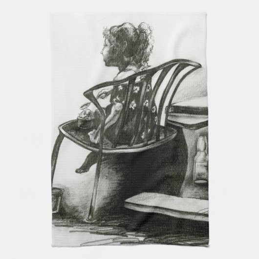 想像力が私の現実を煽る キッチンタオル (縦)