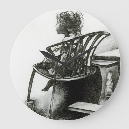 想像力が私の現実を煽る ラージ壁時計 (正面)