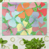 想像力に富む花柄 キッチンタオル (折り畳み)