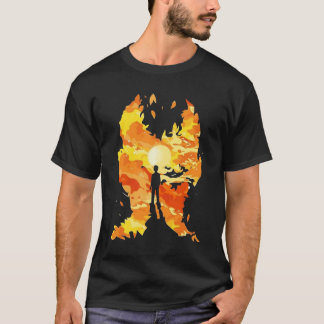 想像力の炎の中のシルエットTシャツ Tシャツ