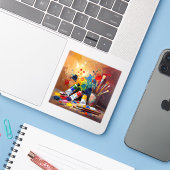 想像力の道具 – 創造的なワークスペースアート シール (ノートパソコンとiPhone)