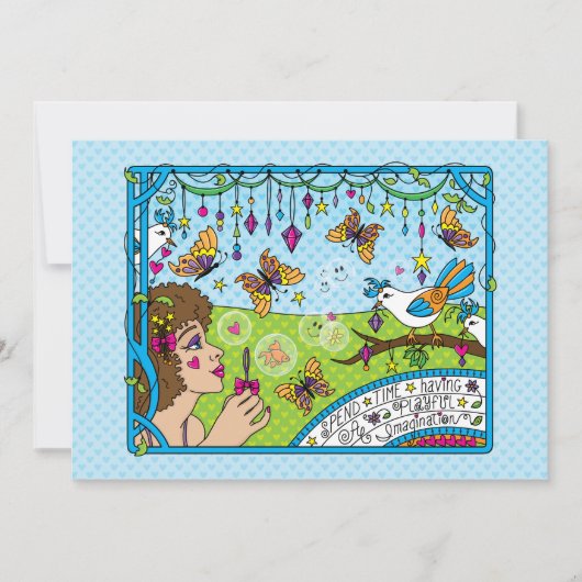 想像力よくはしゃぐ付き_フラットカード7"x5" (正面)