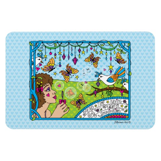 想像力よくはしゃぐ_フレキシブル磁石6"x4" マグネット (横)