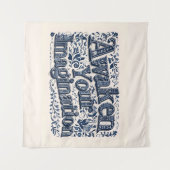 想像力を目覚めさせる（ベージュの背景） タペストリー (正面(横))