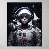 想像力を高める：印象的な少女の宇宙飛行士 ポスター (正面)