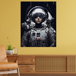 想像力を高める：印象的な少女の宇宙飛行士 ポスター