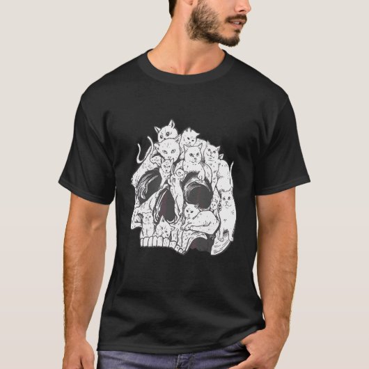 想像力豊かなカラフルな猫 Tシャツ (正面)