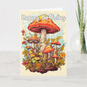 想像力豊かなキノコ林イラストレーション カード (正面)