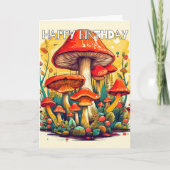 想像力豊かな発芽する森のキノコ カード (正面)