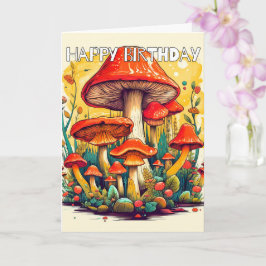 想像力豊かな発芽する森のキノコ カード