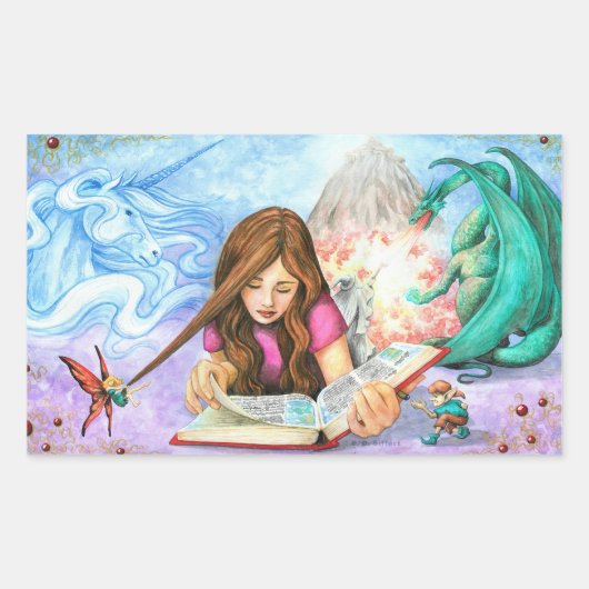 想像力 長方形シール (正面)