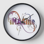 想像感動的文字付きカラフル引用文 壁時計 (正面)