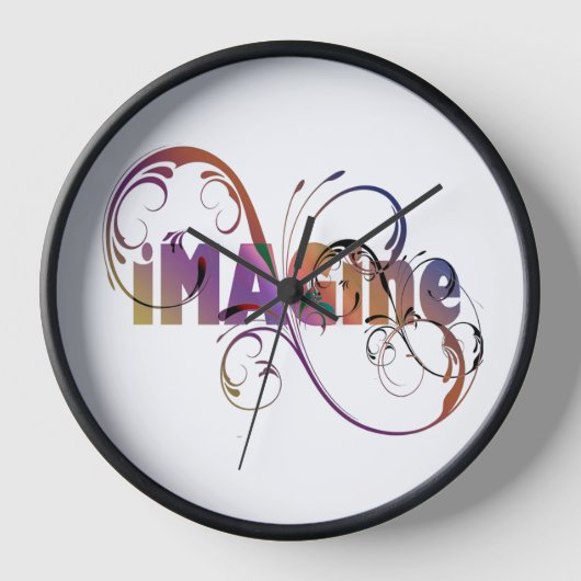 想像感動的文字付きカラフル引用文 壁時計 (正面)