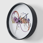 想像感動的文字付きカラフル引用文 壁時計 (傾斜)