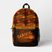 想像月の空感動的 パーソナライズされた プリントバックパック (正面)