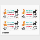 想像-動物愛好家 – 絶滅危惧動物 – 自然 長方形シール (シート)