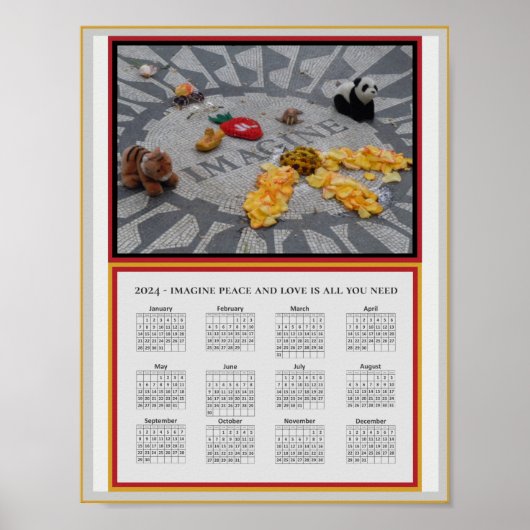 想像Peace Photo 2024 Calendar PrintableまたはPeace Phot ポスター (正面)
