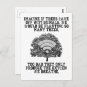 想像WiFi信号をオフにするためのツリー ポストカード (正面/裏面)