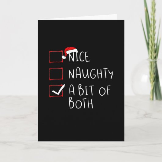 愉快なイタズラなサンタ帽子のユーモア カード (正面)