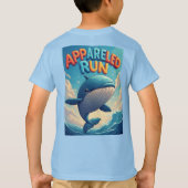 愉快なキャラクターのクジラのランニング Tシャツ (裏面)
