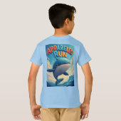 愉快なキャラクターのクジラのランニング Tシャツ (裏面フル)