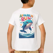 愉快なキャラクターのクジラのランニング Tシャツ (裏面)